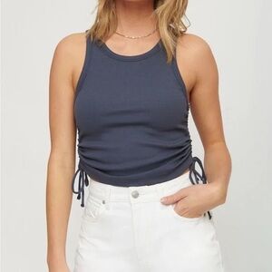 Dynamite Clothing Rib Drawstring Side Tank